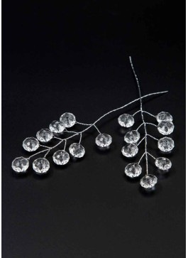 Гілочка камінці, мякий дріт.  16см. 12шт. Біла