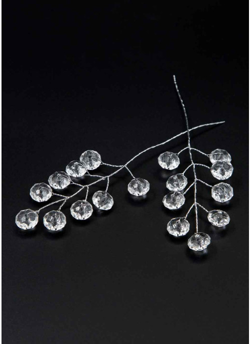 Гілочка камінці, мякий дріт.  16см. 12шт. Біла