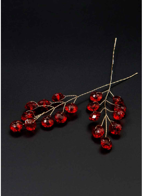 Гілочка камінці, мякий дріт.  16см. 12шт. Червона.