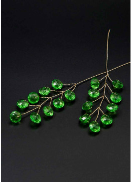 Гілочка камінці, мякий дріт.  16см. 12шт. Зелена.