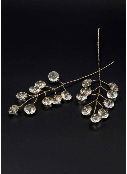 Гілочка камінці, мякий дріт.  16см. 12шт. Шампань.