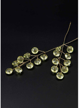 Гілочка камінці, мякий дріт.  16см. 12шт. Лимонна