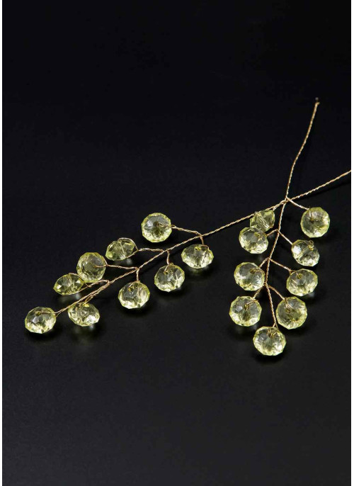 Гілочка камінці, мякий дріт.  16см. 12шт. Лимонна