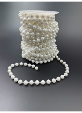 Перлини 8 мм, 15м. Білий колір.