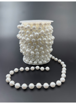 Перлини 10 мм, 10м. Білий колір.