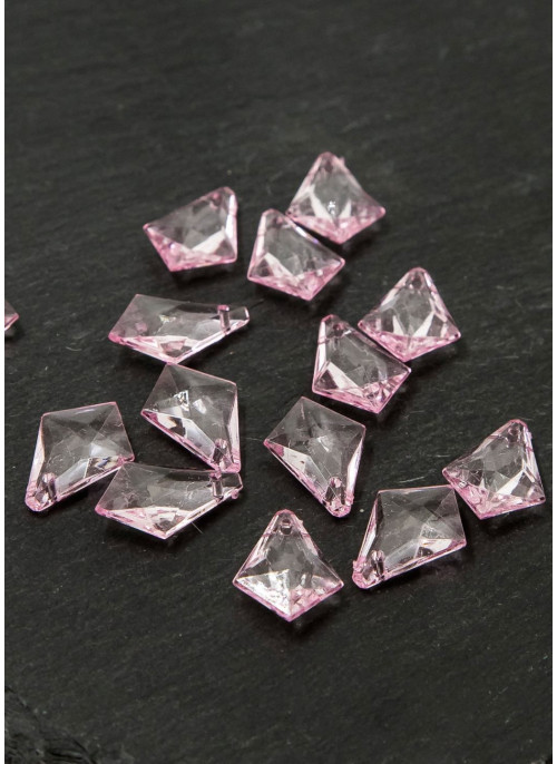 Акрилові кристали, видовжений ромб. 0,5кг. Розмір 20мм. РОЖЕВИЙ