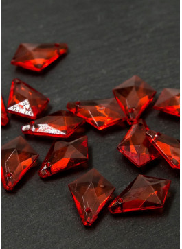 Акрилові кристали, видовжений ромб. 0,5кг. Розмір 20мм. ЧЕРВОНИЙ