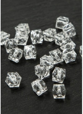 Акрилові кристали, кубик білий, 0,5кг. 7мм.