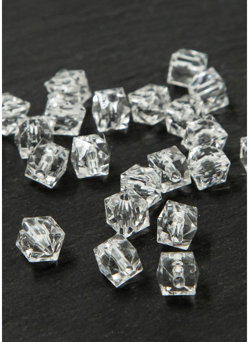 Акрилові кристали, кубик білий, 0,5кг. 7мм.