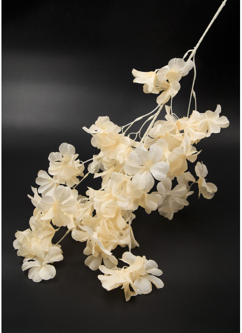 Сакура кремова кучерява,  довжина 90см. Сатин