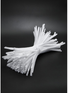 Синельний дріт,  білий, оксамитовий. 100 шт. 30см.