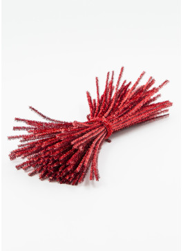 Синельний дріт, червоний з блиском.  В упаковці 100 шт.  30см.