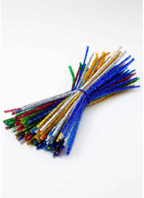 Синельний дріт, Мікс блискучих кольорів. В упаковці 100 шт.  30см.