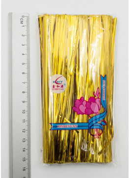 Дріт в фользі, золотий. 15`см.  1000шт.Пакувальний дріт. 