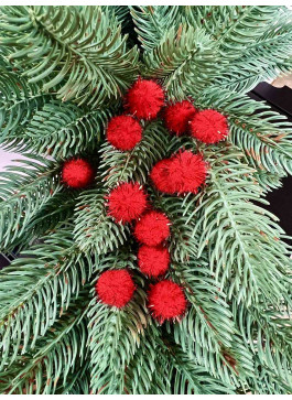 Помпон червоний, з червоним блиском.2020L-22