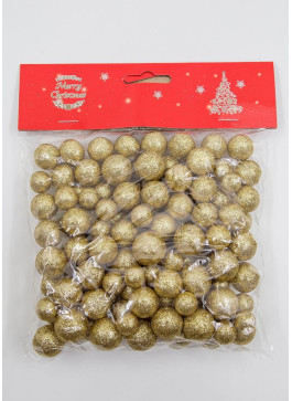Пінопластові кульки в глітері, Золоті,110шт