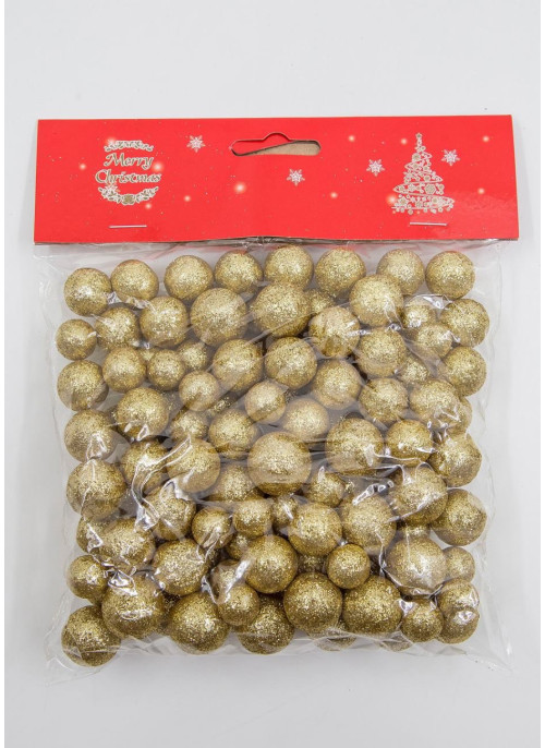Пінопластові кульки в глітері, Золоті,110шт