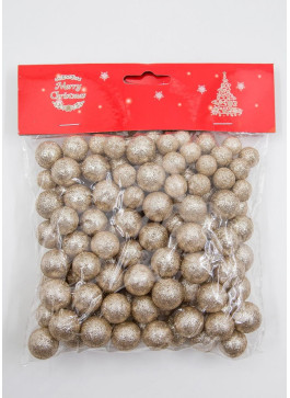 Пінопластові кульки в глітері, Шампань,110шт