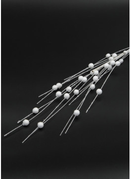 Гілка в глітері, довгий горох, БІЛИЙ, 10 шт.