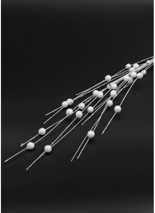 Гілка в глітері, довгий горох, БІЛИЙ, 10 шт.