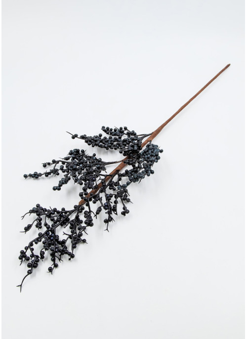 Гілка з дрібними кульками, 65см, Чорна, 1шт.