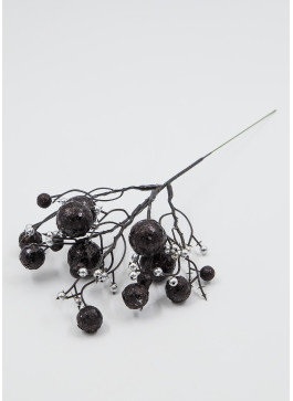 Гілочка з кульками чорна, 30см, 1шт.