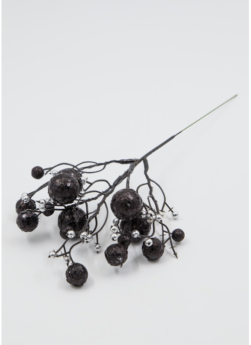 Гілочка з кульками чорна, 30см, 1шт.