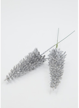 Ялинка в глітері, СРІБНА, висота 28см. 12 шт.