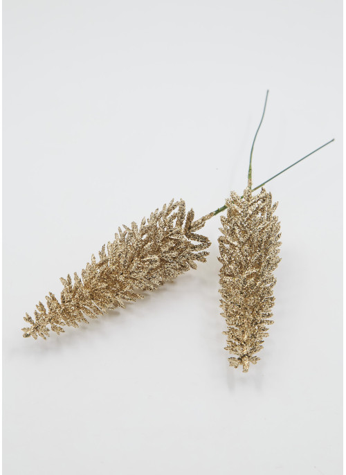 Ялинка в глітері, ШАМПАНЬ, висота 28см. 12 шт.