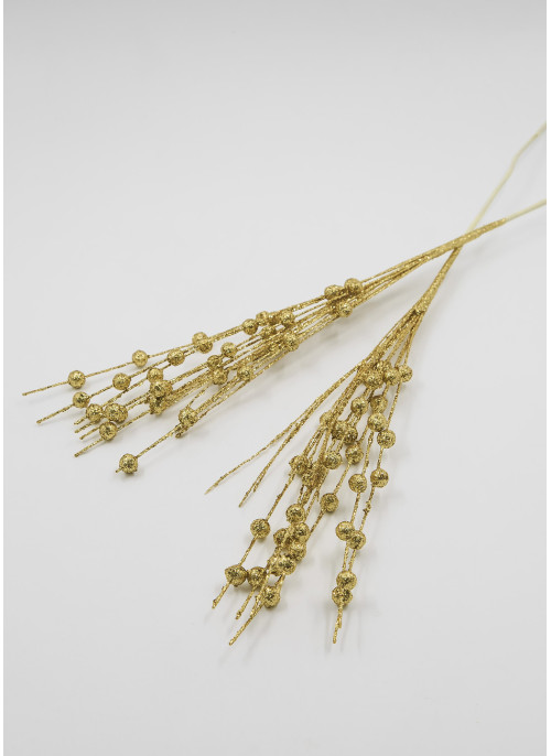 Гілка в глітері, горох золото, 53см, 12шт.