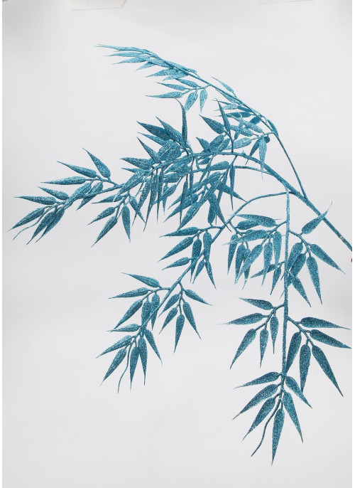 Гілка рускуса в глітері, 3D, голуба, 82см. 2шт.