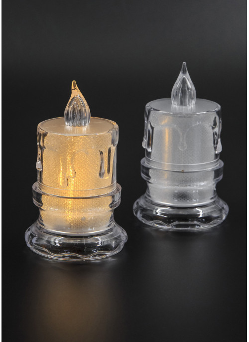 Лед.свічка, на батарейках, 7,5см. 12шт. LG-93 