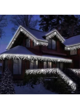 Гірлянда бахрома 6 м, Білий шнур, флеш ефект. Холодне світло. 1шт.