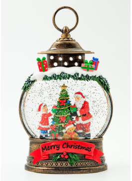 Музичний новорічний ліхтар - Світильник з Сантою, 29 см, 1шт.