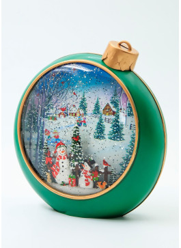 Музичний новорічний ліхтар - Куля зелена, 21,5 см, 1шт.