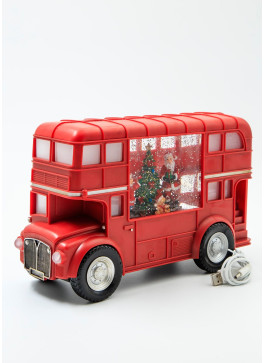 Музичний новорічний ліхтар - Автобус, висота 18 см, 1шт.