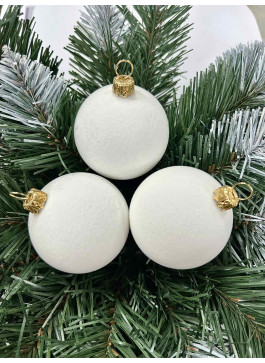 Куля 6 см. Оксамит білий, 6 шт.