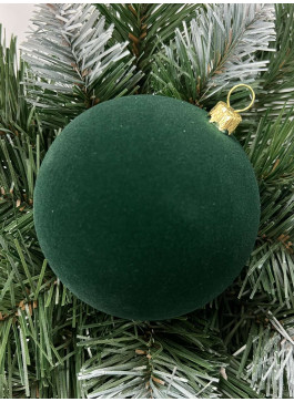 Куля 10 см. Оксамит смарагдовий, 6 шт. 