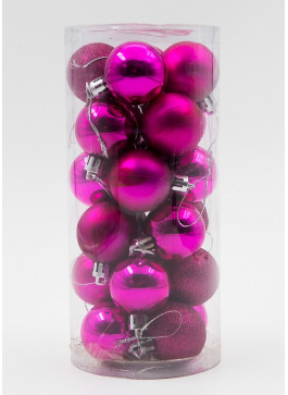 Куля 4 см, МАЛИНОВА, 24 шт в уп.