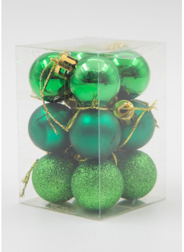 Куля 3 см, зелений колір. 12шт.