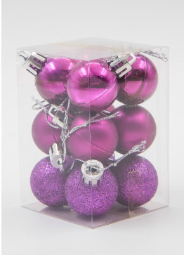 Куля 3 см, фіолетовий колір. 12шт.