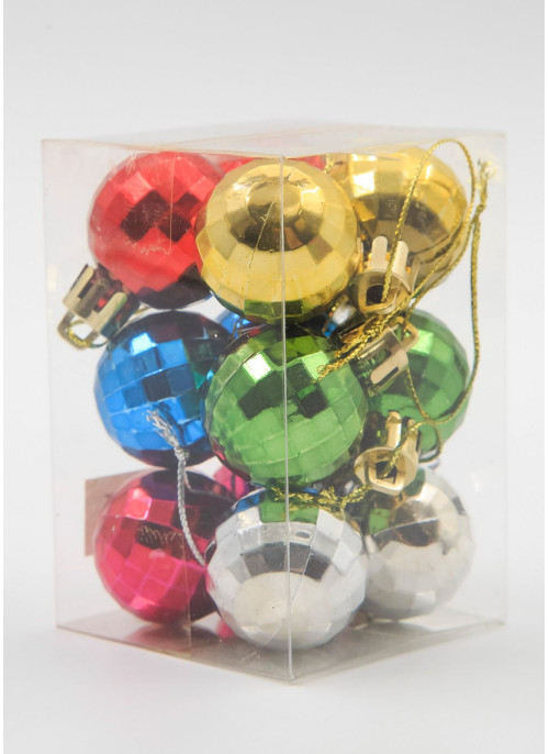 Куля 3 см, 6 кольорів. Форма-диско шар. 12 шт. 