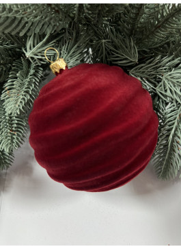 Куля 10 см. Оксамит бордо, 6 шт. 