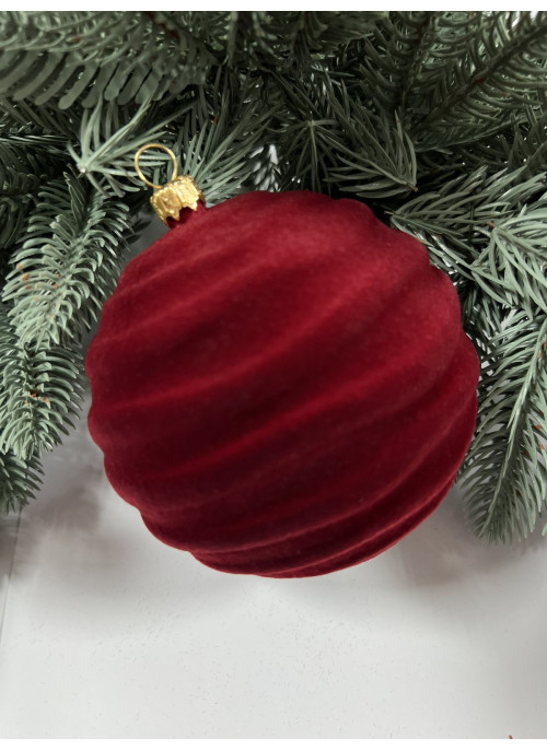 Куля 10 см. Оксамит бордо, 6 шт. 