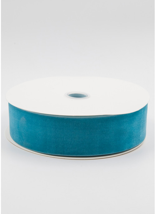 Стрічка оксамитова, 5 см, Голуба. 22,8 м.