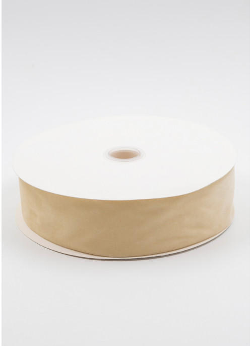 Стрічка оксамитова, 5 см, Кремова. 22,8 м.