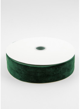 Стрічка оксамитова, 5 см, Зелена. 22,8 м.