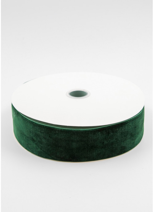 Стрічка оксамитова, 5 см, Зелена. 22,8 м.