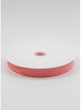Стрічка оксамитова, 2,5 см, Рожева. 22,8 м.