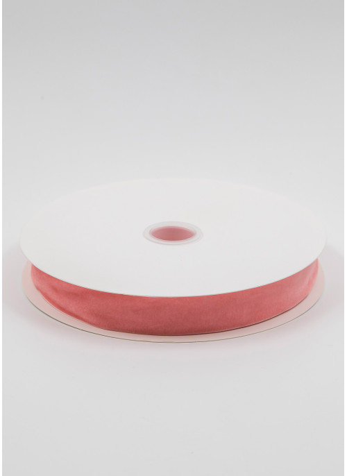 Стрічка оксамитова, 2,5 см, Рожева. 22,8 м.